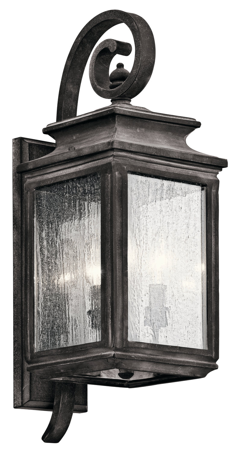 Wiscombe Park Three Light Outdoor Wall Mount in Weathered Zinc