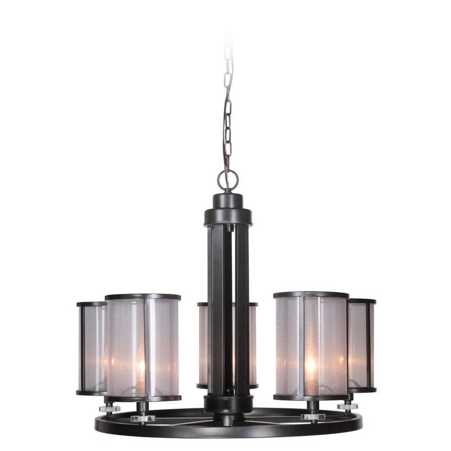 Danbury Five Light Chandelier in Matte Black