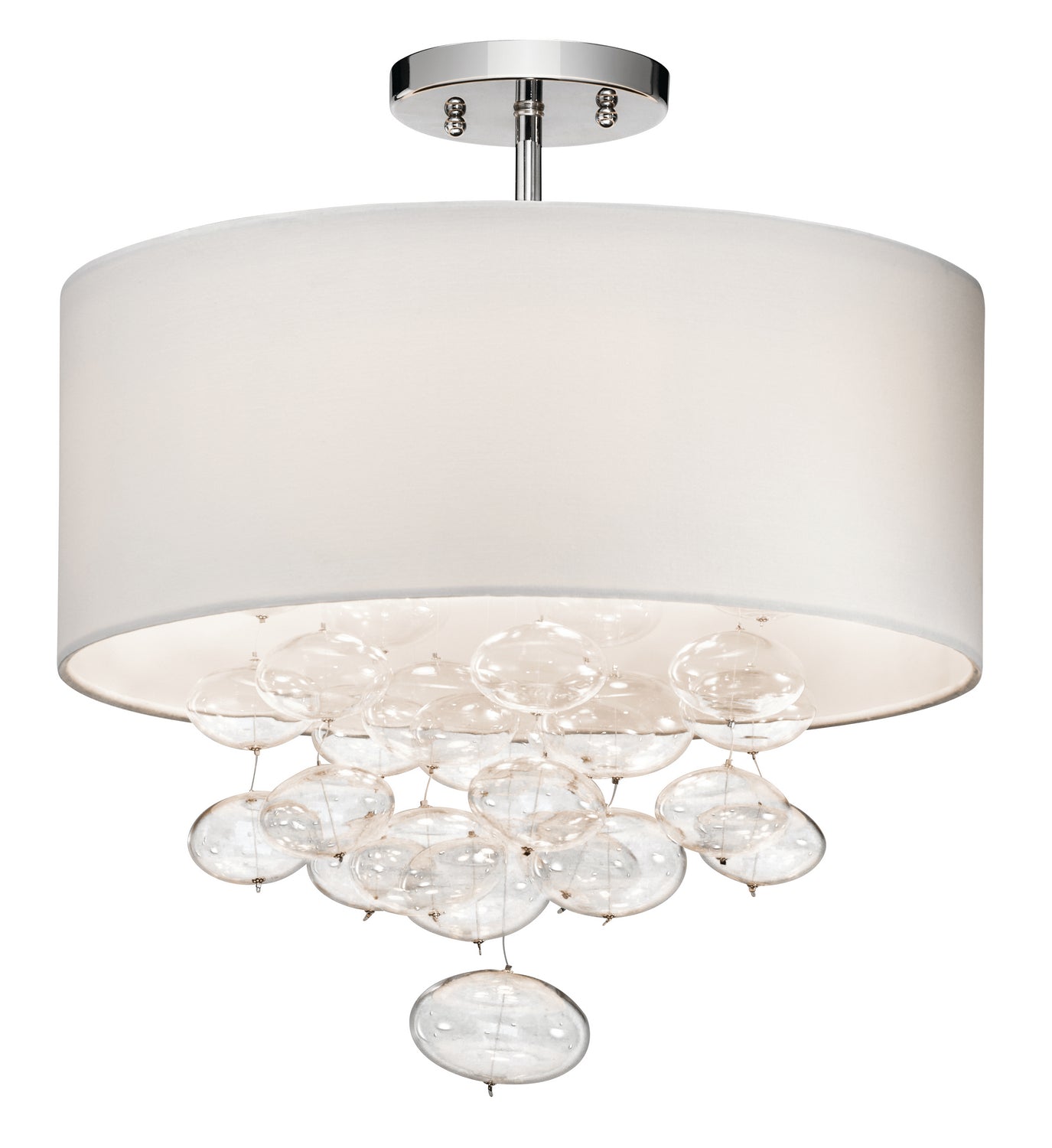 Piatt Three Light Semi Flush Mount in Chrome