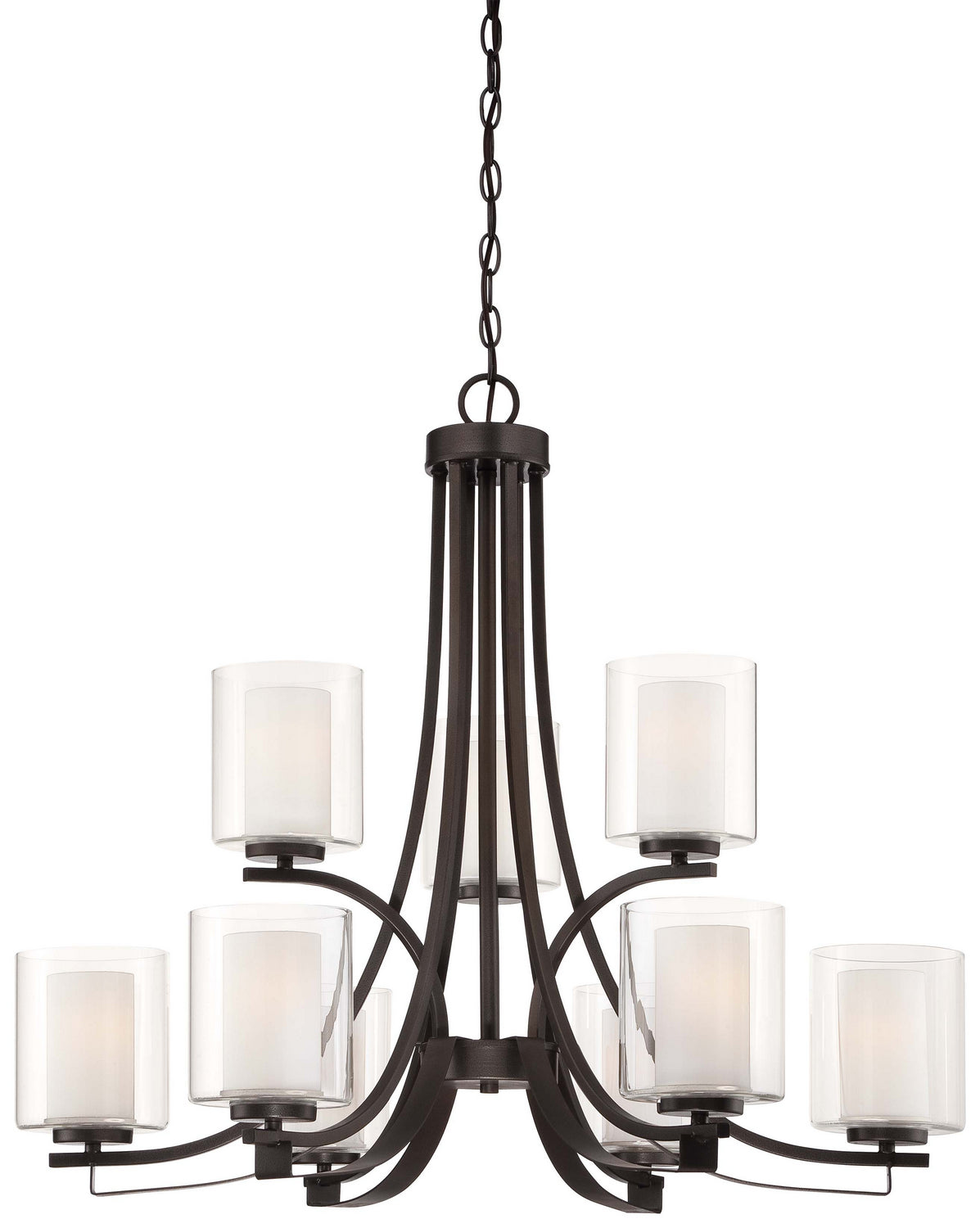 Parsons Studio Nine Light Chandelier in Smoked Iron