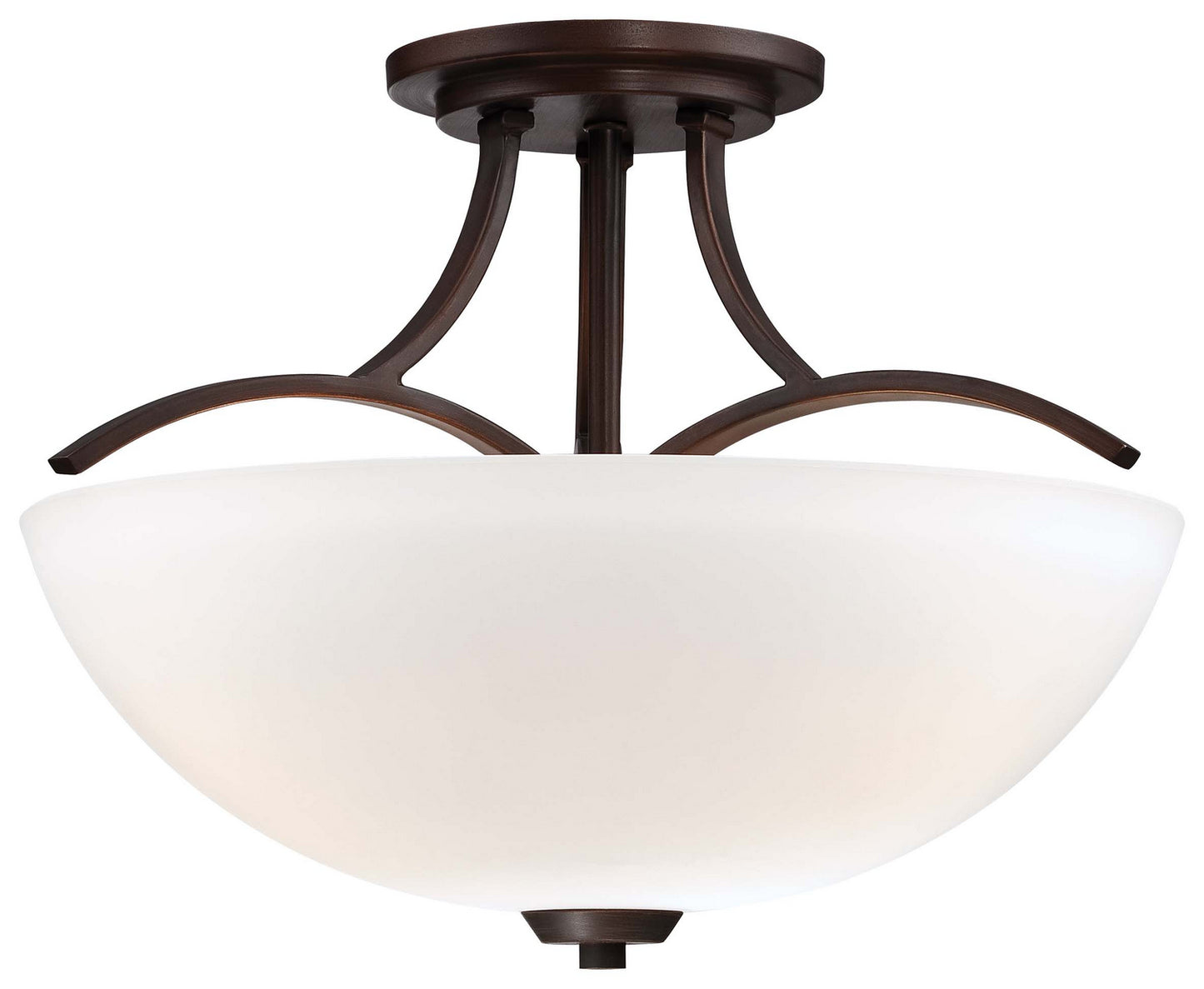 Overland Park Three Light Semi Flush Mount in Vintage Bronze