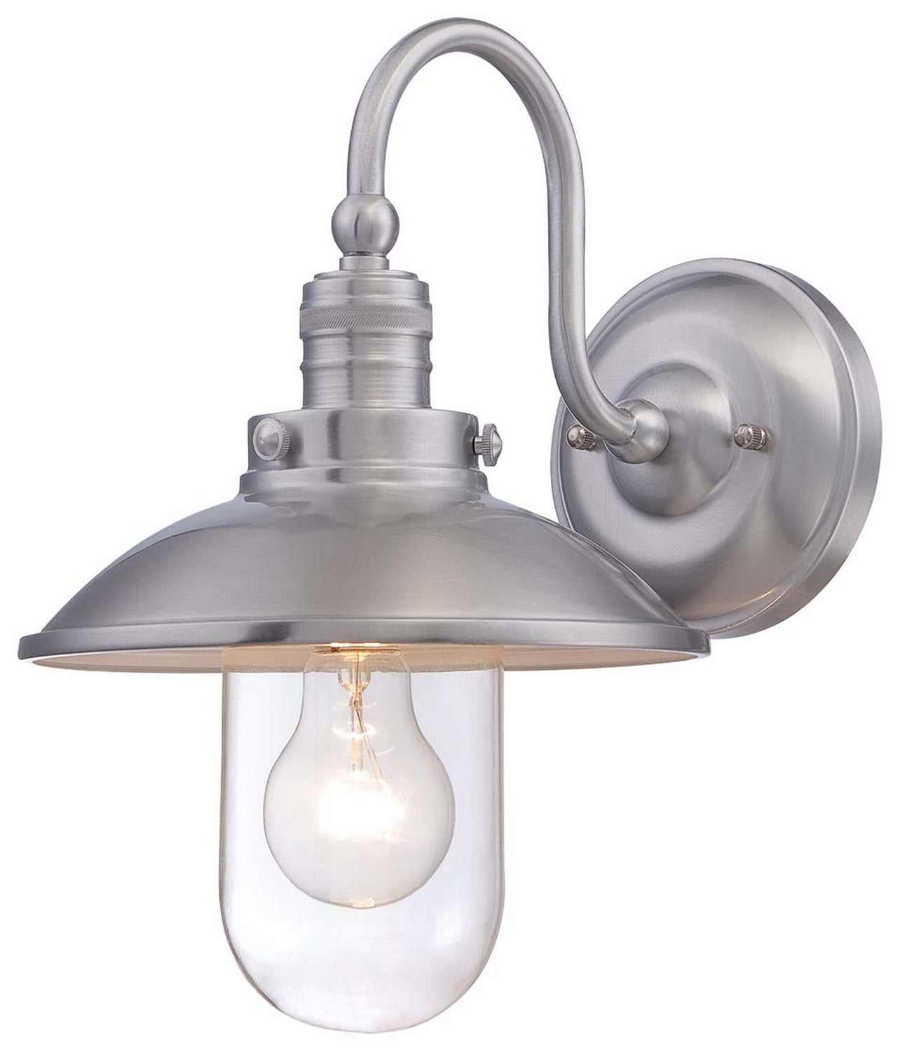 Downtown Edison One Light Wall Mount in Brushed Aluminum