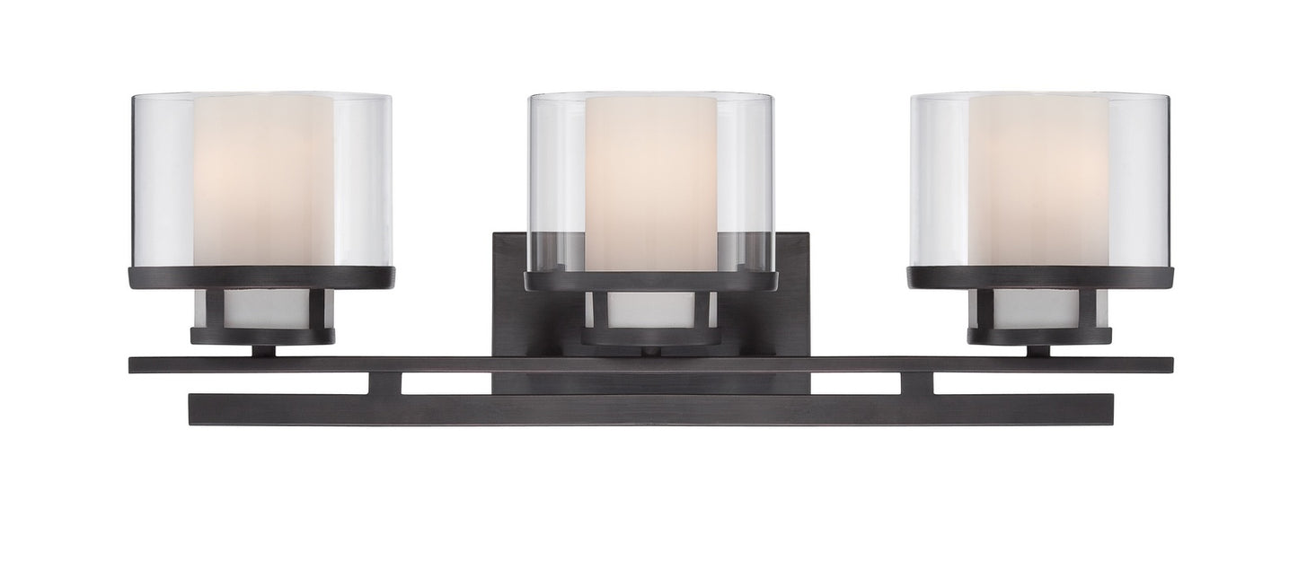Fusion Three Light Bath Bar in Biscayne Bronze