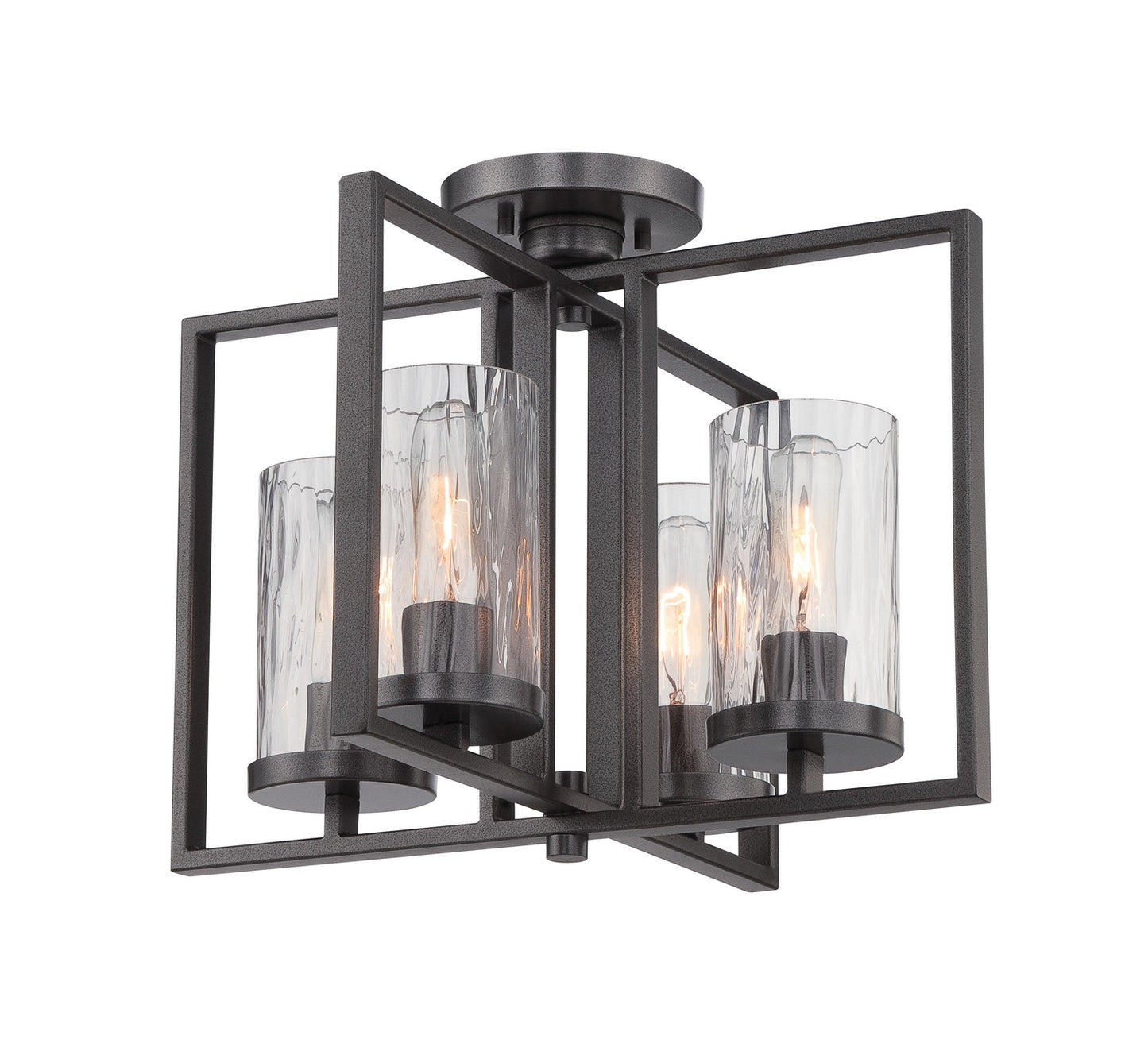 Elements Four Light Semi-Flush Mount in Charcoal
