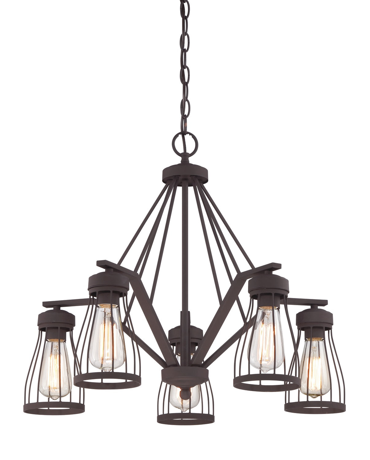 Brooklyn Five Light Chandelier in Bronze