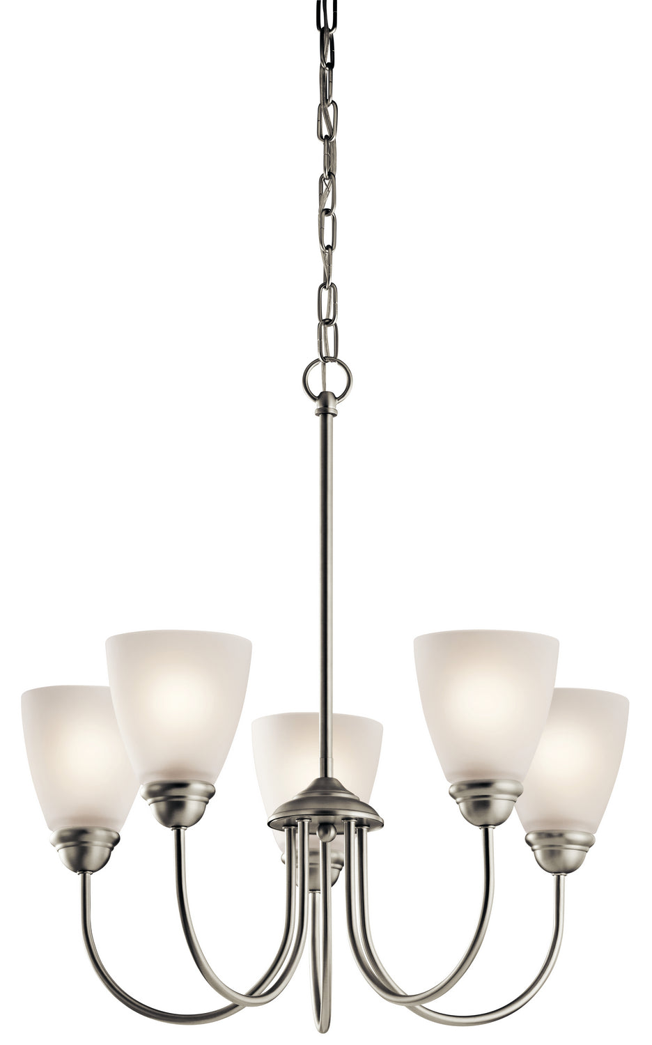 Jolie Five Light Chandelier in Brushed Nickel