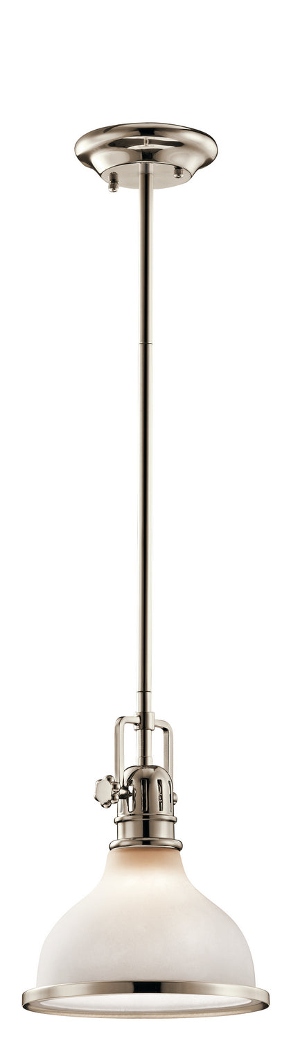 Hatteras Bay One Light Mini Pendant in Polished Nickel
