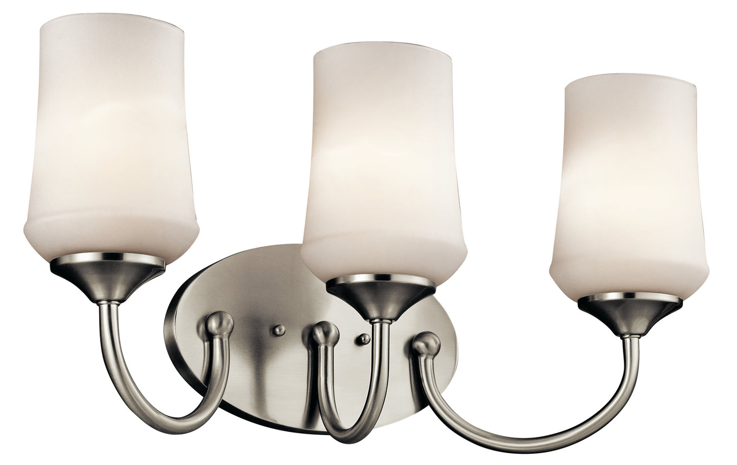 Aubrey Three Light Bath in Brushed Nickel