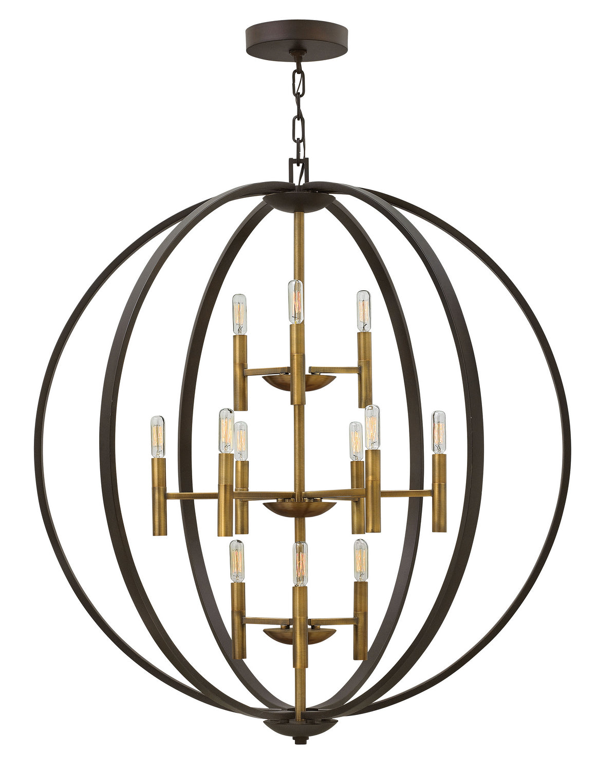 Euclid LED Chandelier in Spanish Bronze