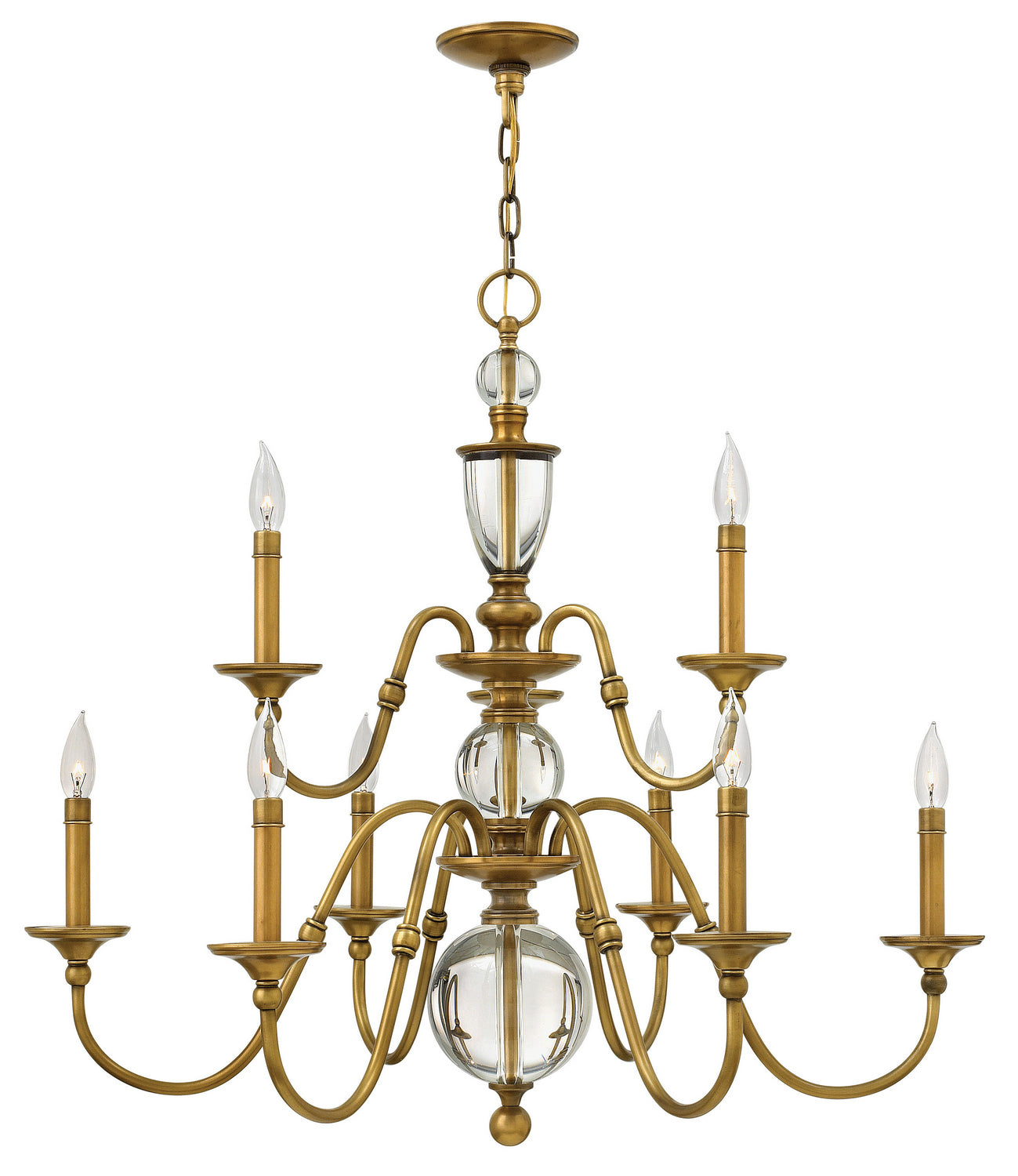 Eleanor LED Chandelier in Heritage Brass