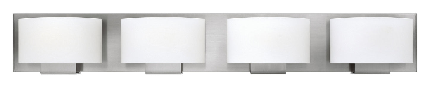 Mila Four Light Vanity in Brushed Nickel