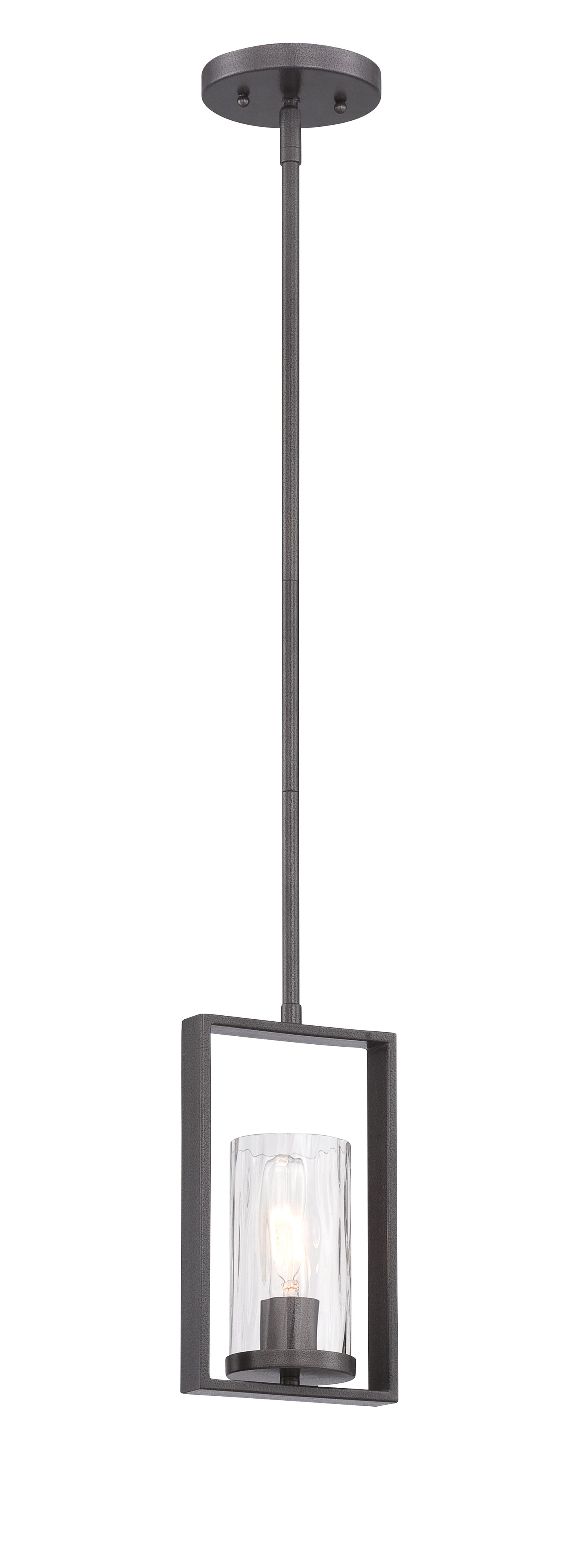 Elements One Light Mini Pendant in Charcoal