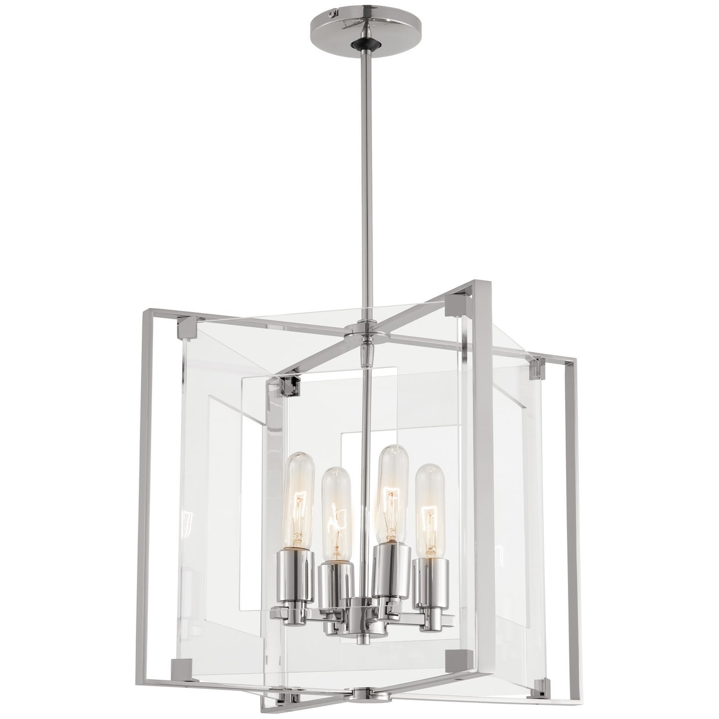 George Kovacs - P1404-613 - Four Light Pendant - Crystal-Clear - Polished Nickel
