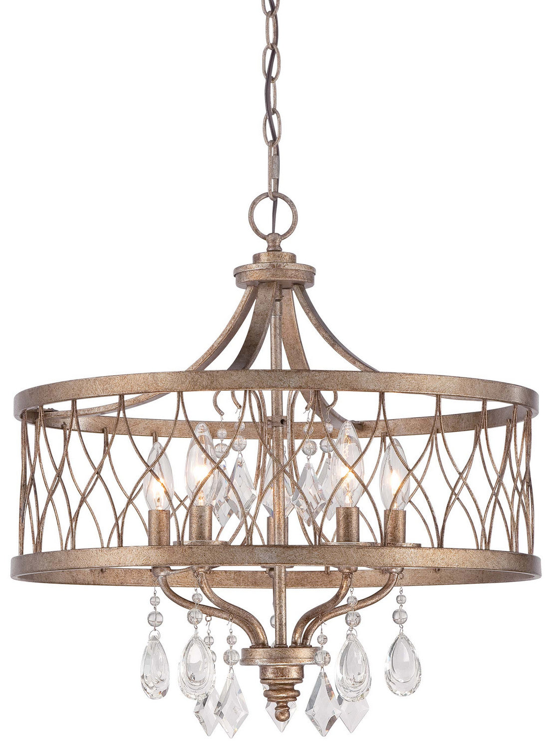 West Liberty Five Light Chandelier in Olympus Gold