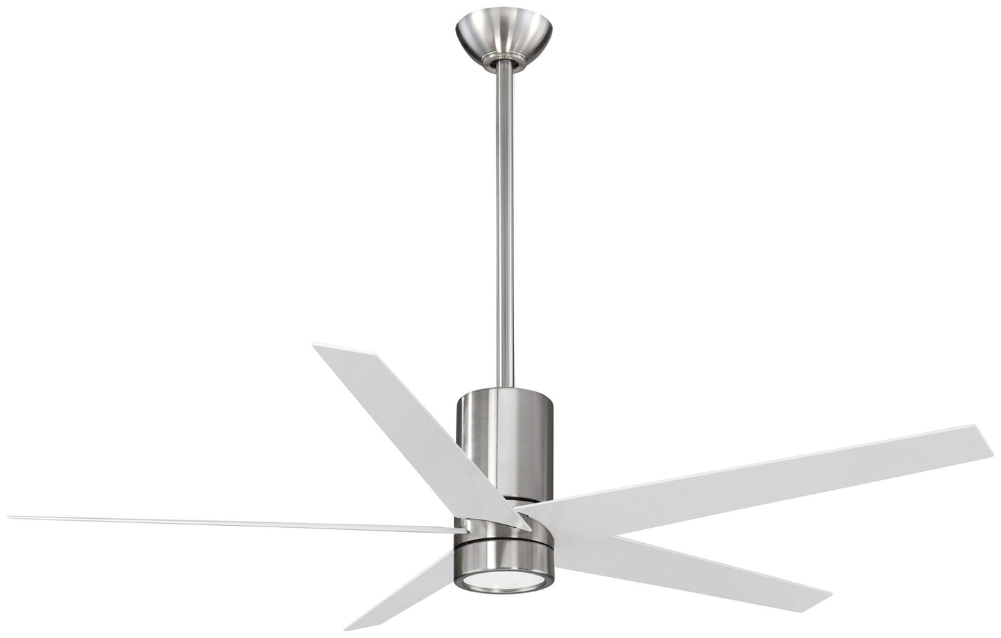 Symbio 56"Ceiling Fan in Brushed Nickel With White Blades