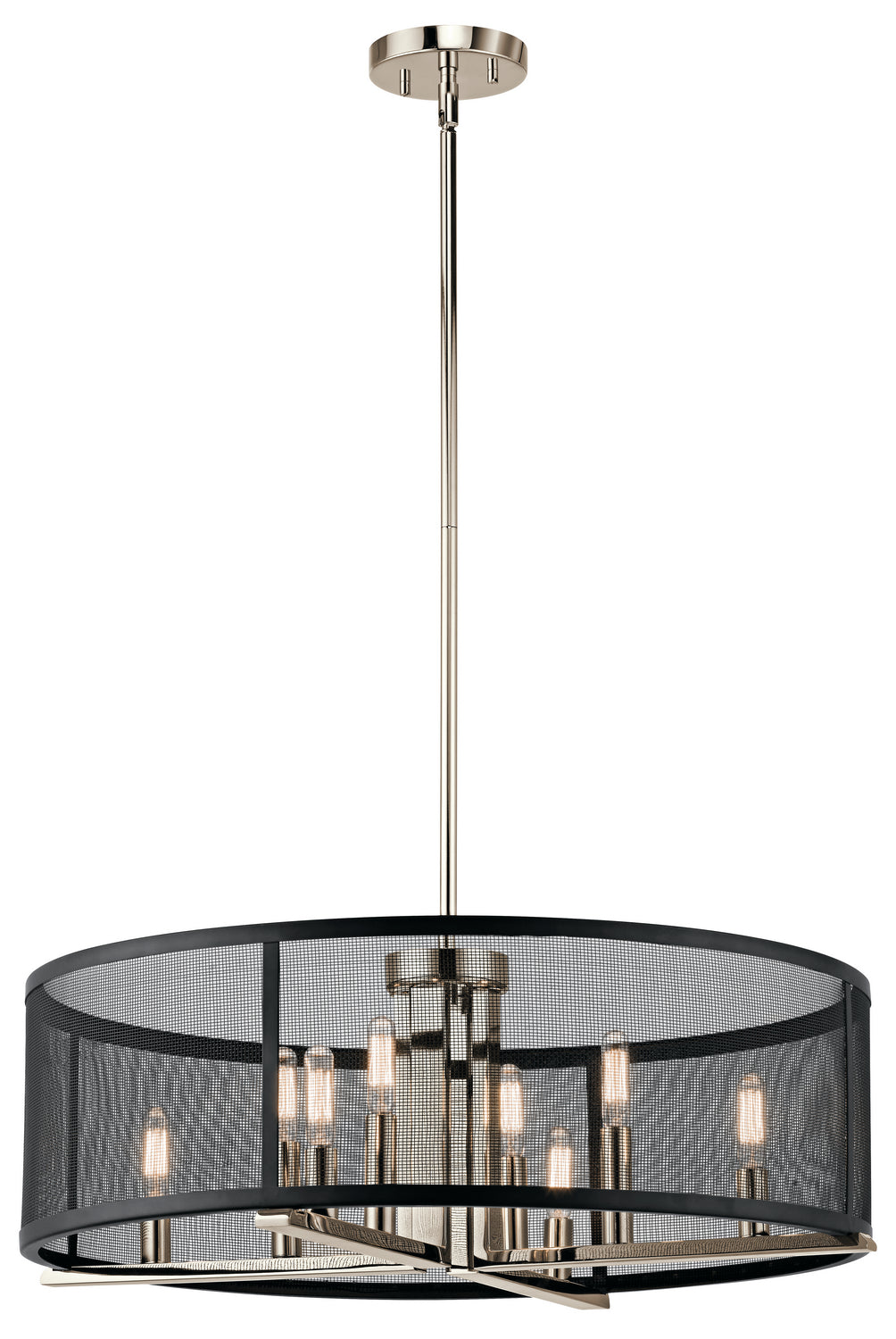 Titus Eight Light Chandelier in Polished Nickel