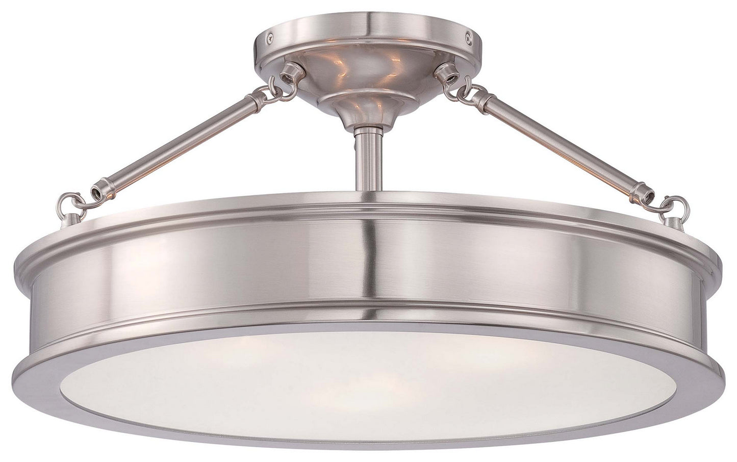 Harbour Point Three Light Semi Flush Mount in Brushed Nickel