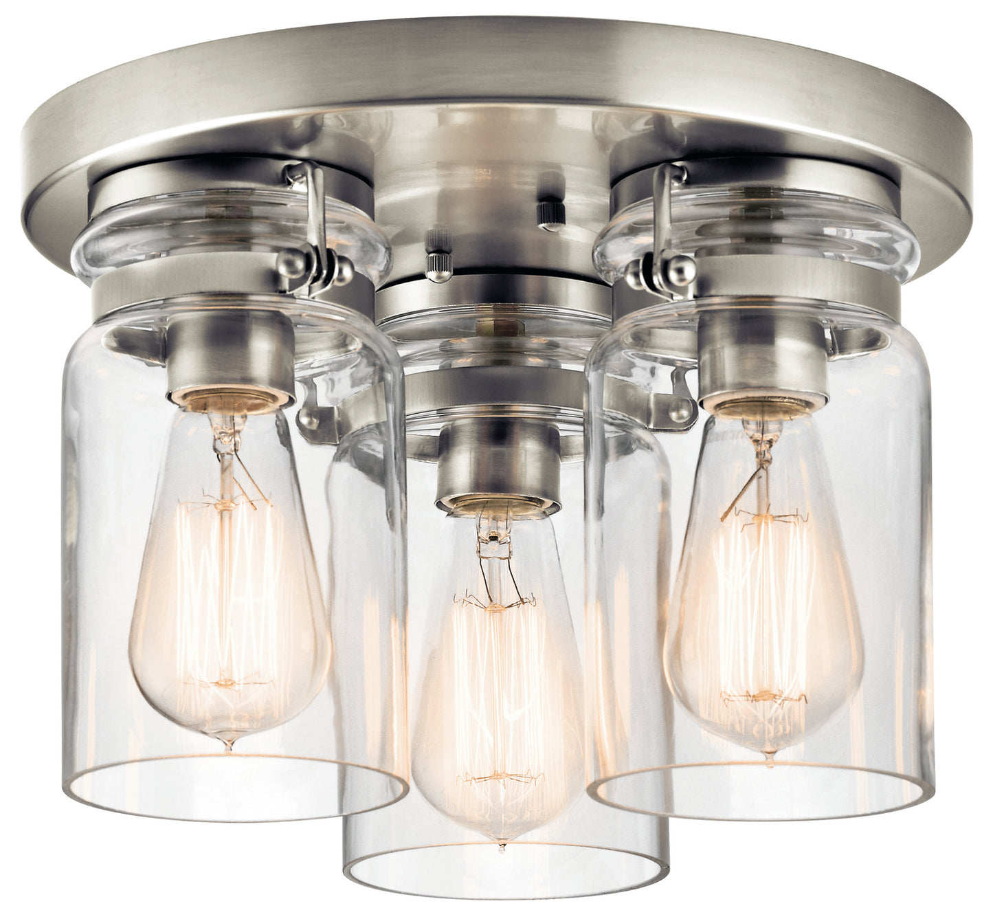 Brinley Three Light Flush Mount in Brushed Nickel