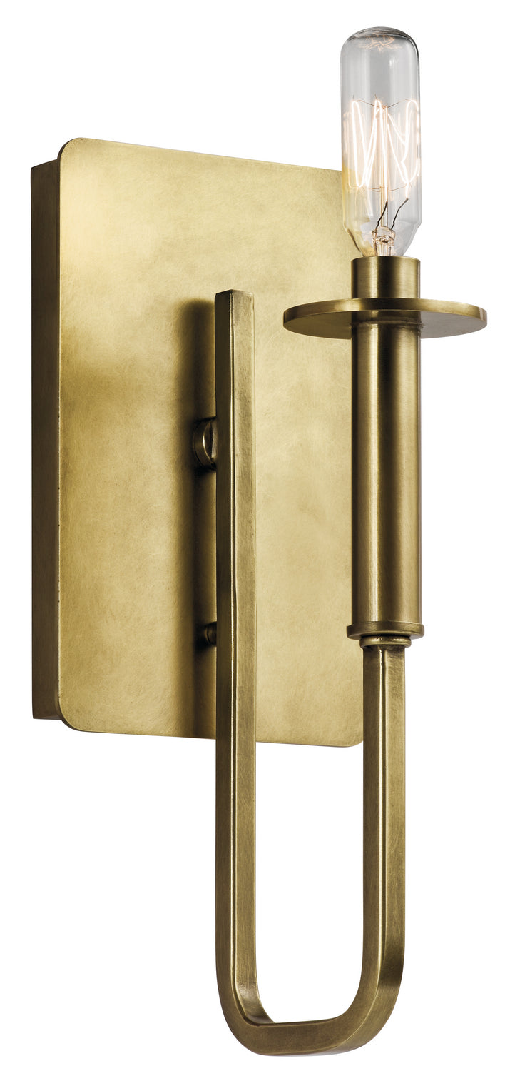Alden One Light Wall Sconce in Natural Brass