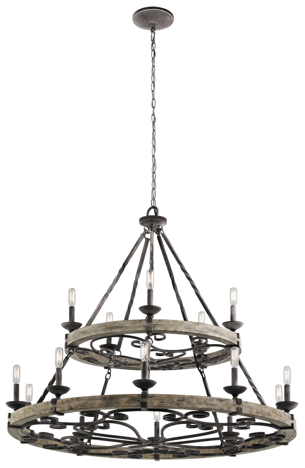 Taulbee 15 Light Chandelier in Weathered Zinc