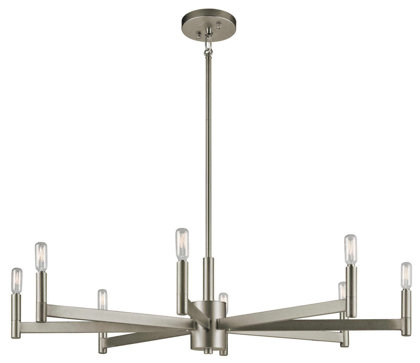Erzo Eight Light Chandelier in Satin Nickel