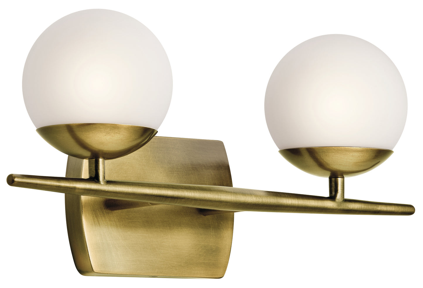 Jasper Two Light Bath in Natural Brass