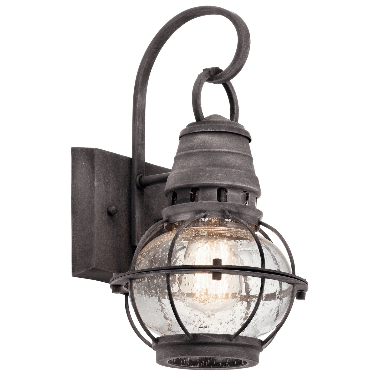 Bridge Point One Light Outdoor Wall Mount in Weathered Zinc
