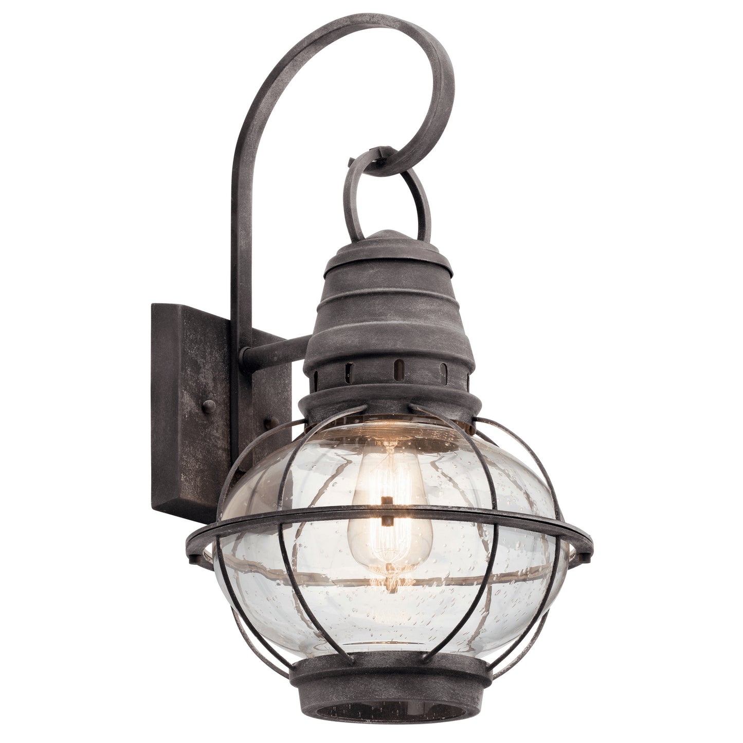 Bridge Point One Light Outdoor Wall Mount in Weathered Zinc