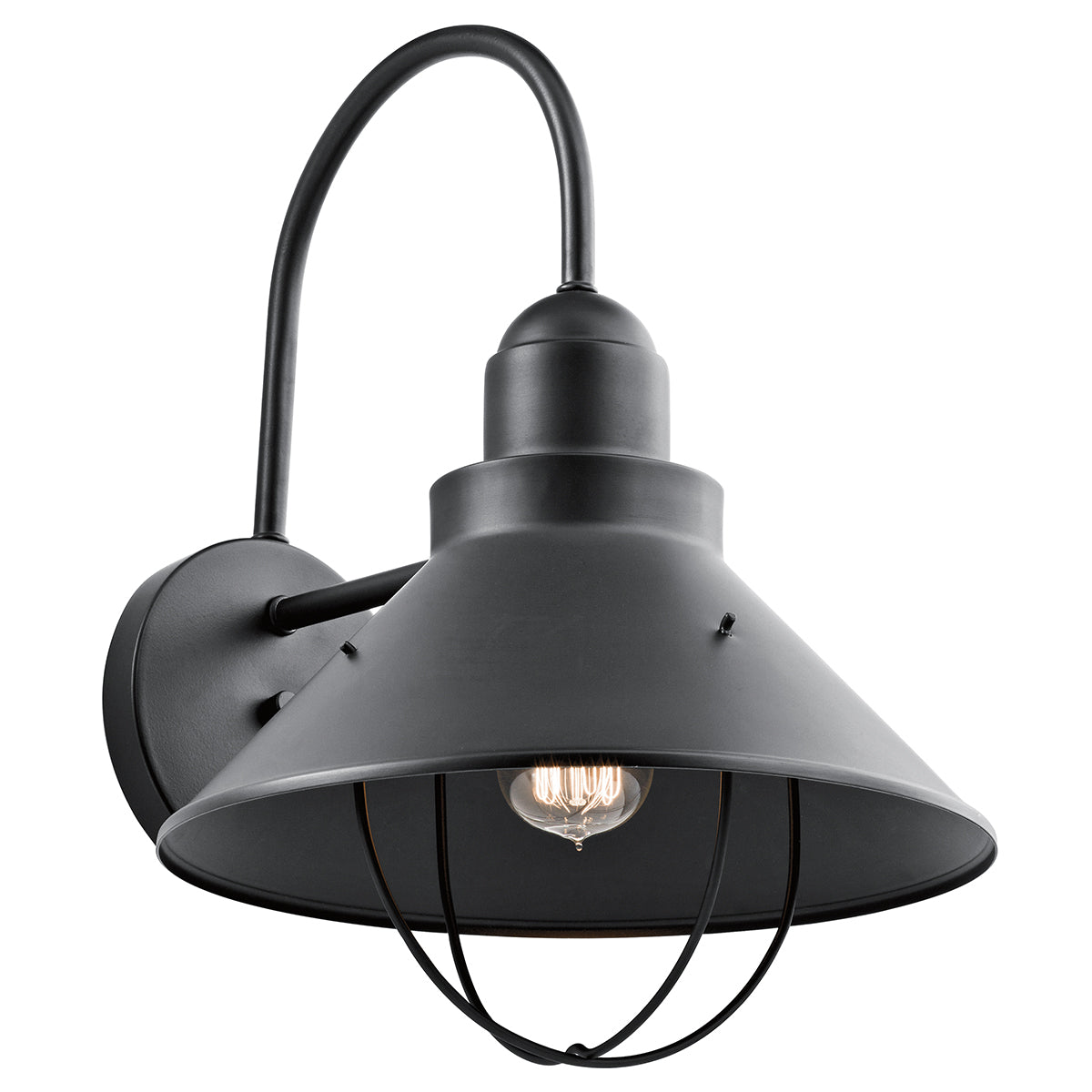 Seaside One Light Outdoor Wall Mount in Black