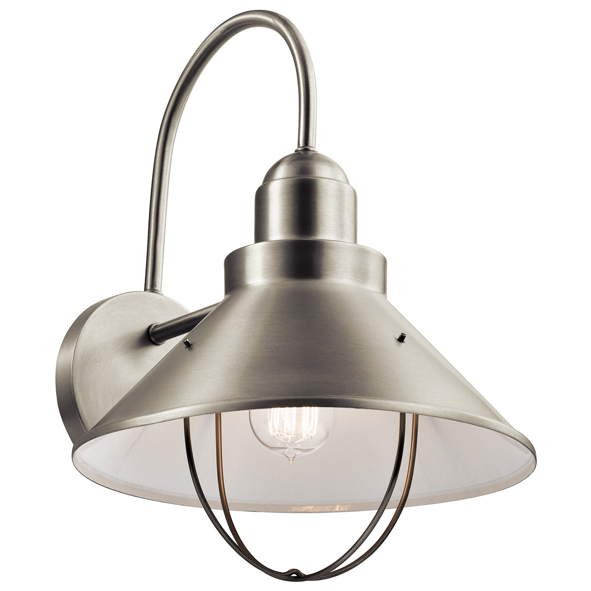 Seaside One Light Outdoor Wall Mount in Brushed Nickel