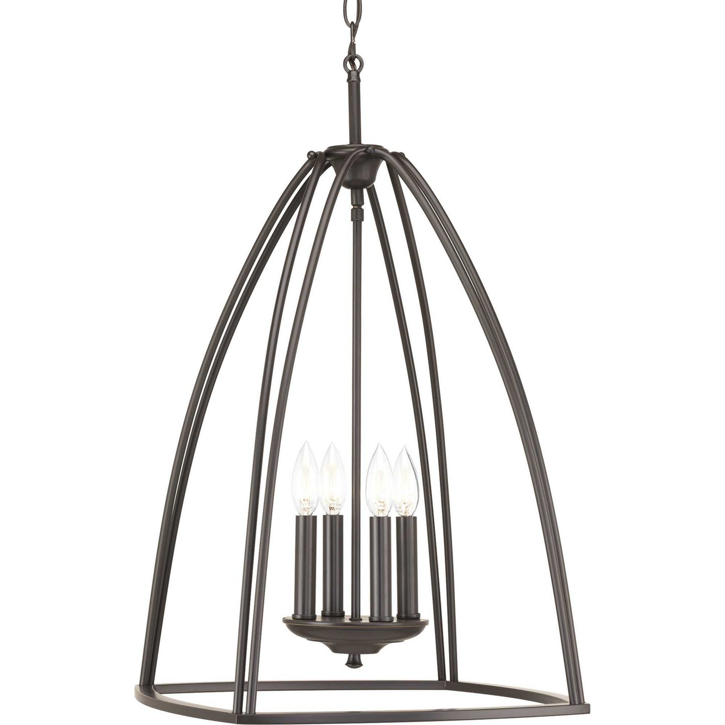Tally Four Light Foyer Pendant in Antique Bronze