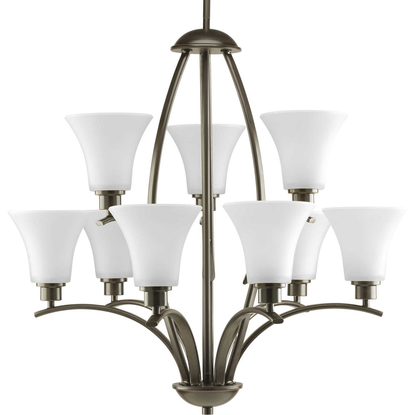 Joy Nine Light Chandelier in Antique Bronze