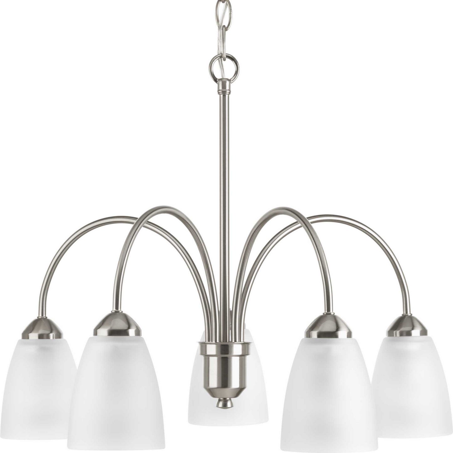 Gather Five Light Chandelier in Brushed Nickel
