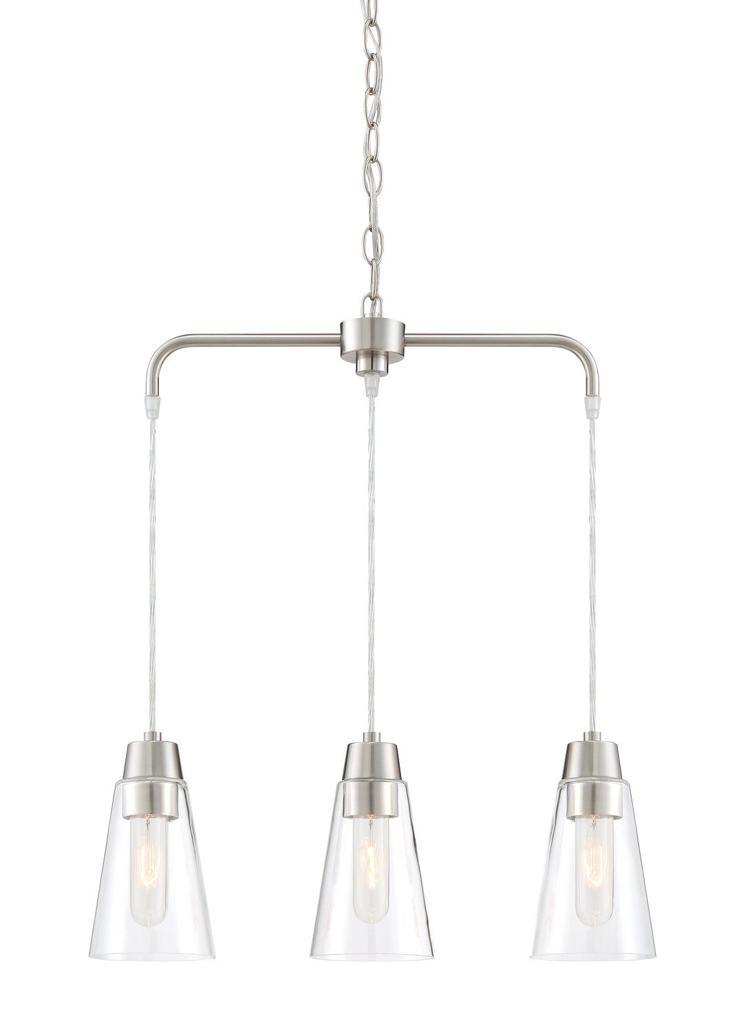 Echo Three Light Chandelier in Satin Platinum