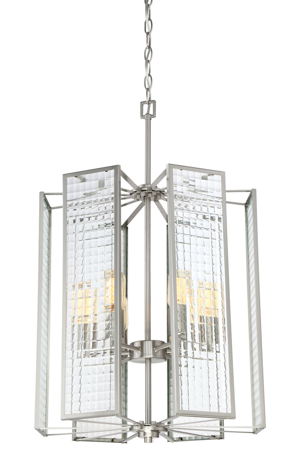 Pivot Foyer Pendant in Satin Platinum