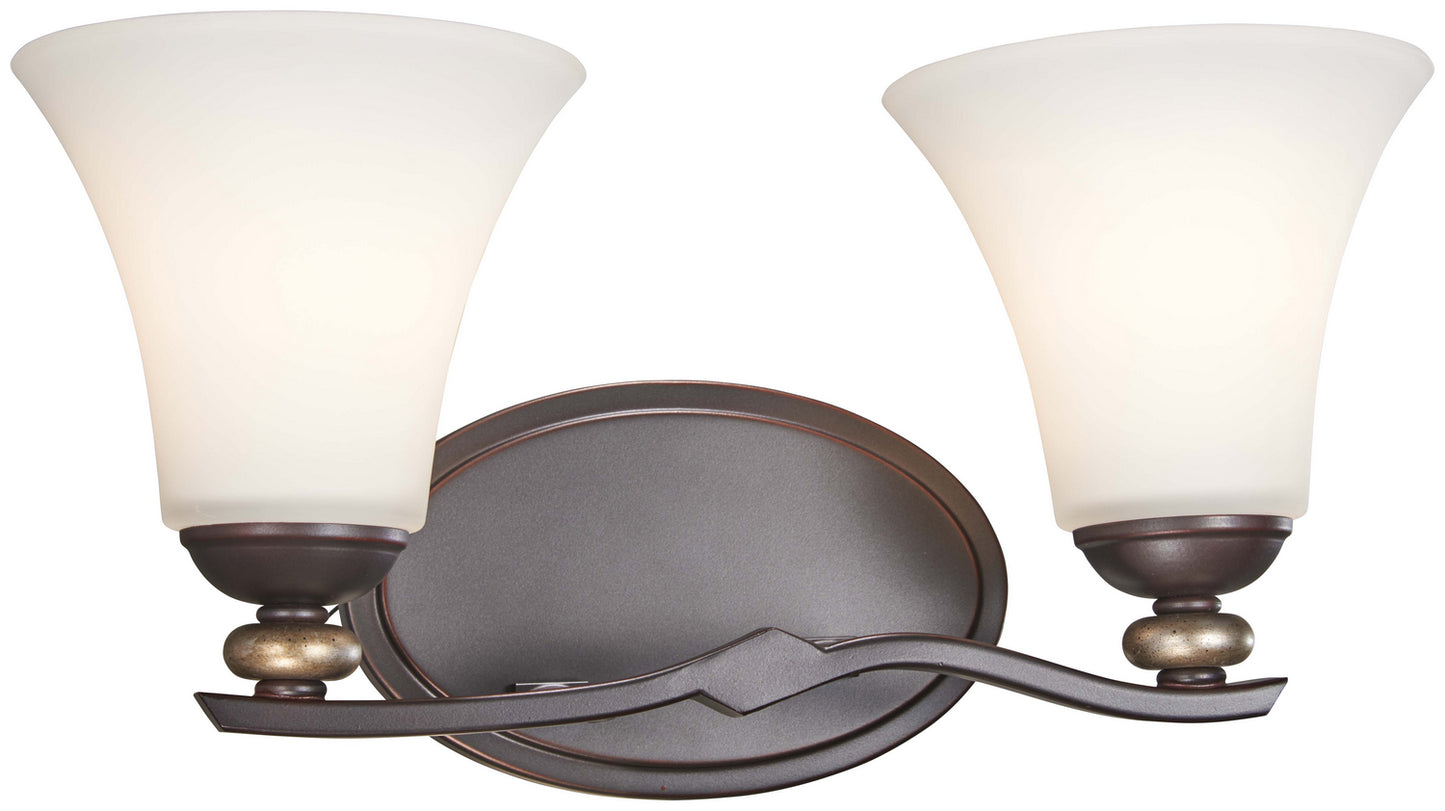 Shadowglen Two Light Bath in Lathan Bronze w/Gold Highlights
