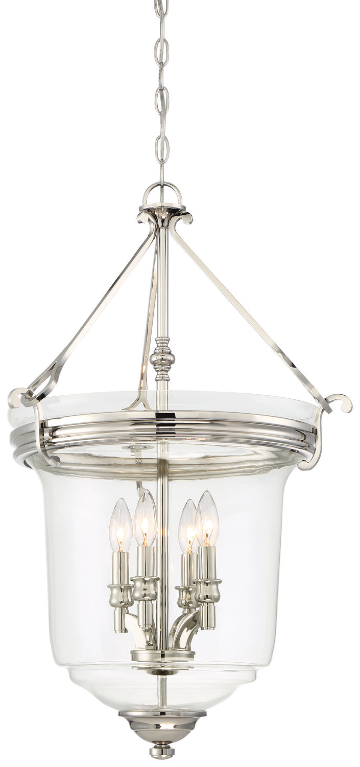 Audrey's Point Four Light Pendant (Convertible To Semi-Flush) in Polished Nickel