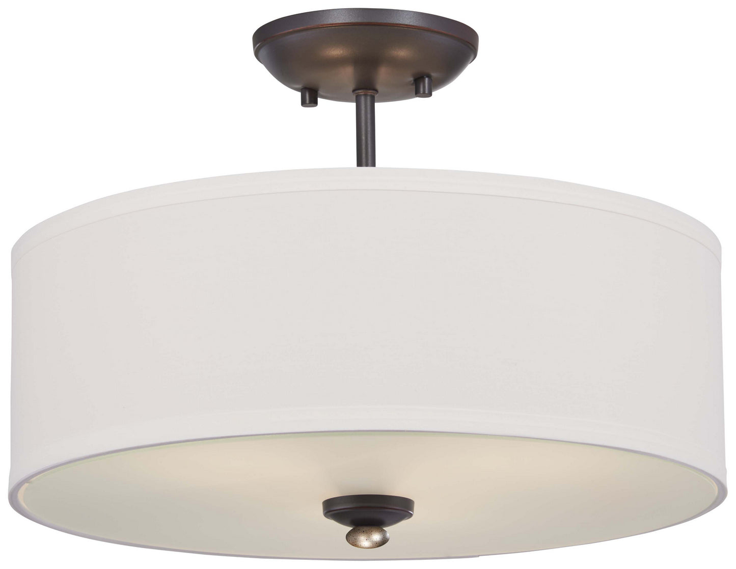 Shadowglen Three Light Semi Flush Mount in Lathan Bronze w/Gold Highlights