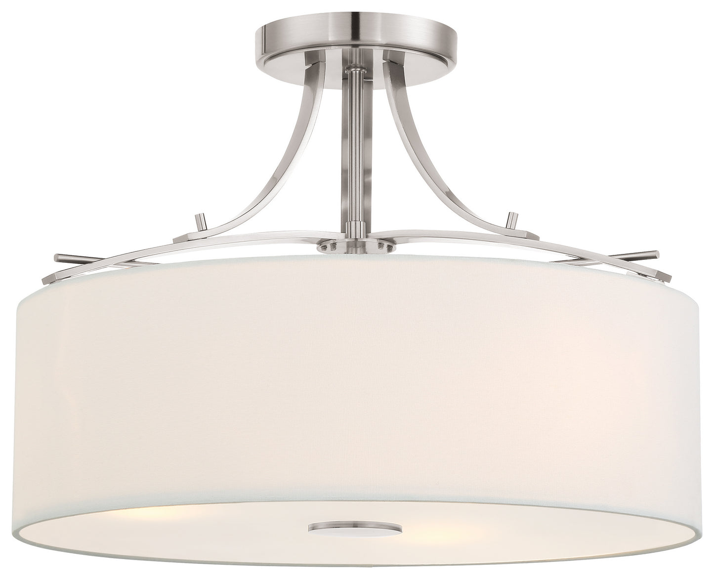 Poleis Three Light Semi Flush Mount in Brushed Nickel
