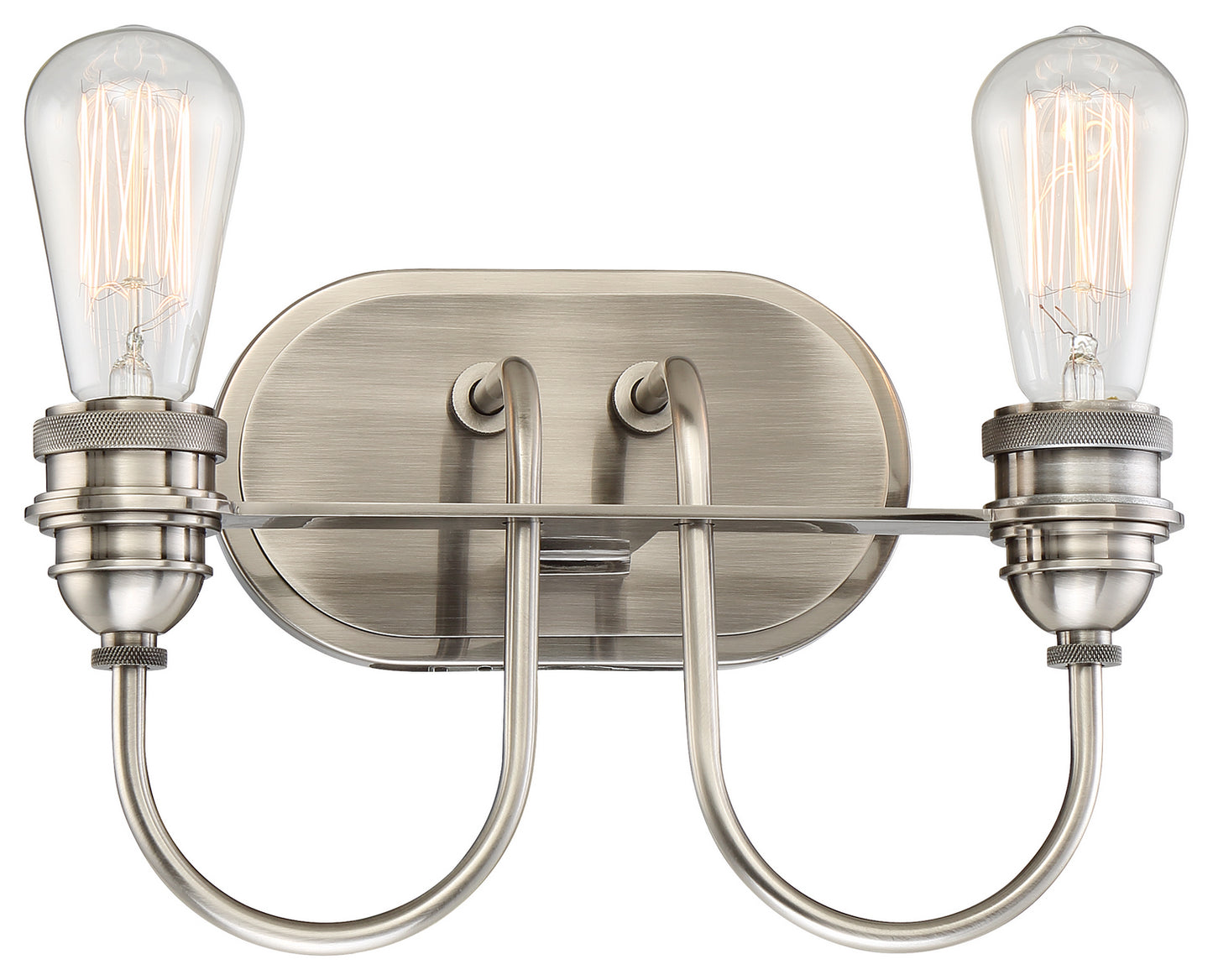 Uptown Edison Two Light Bath in Plated Pewter