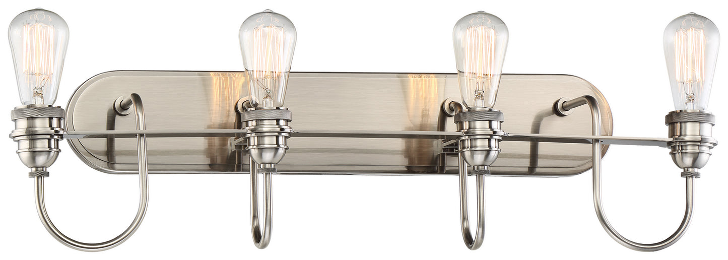 Uptown Edison Four Light Bath in Plated Pewter
