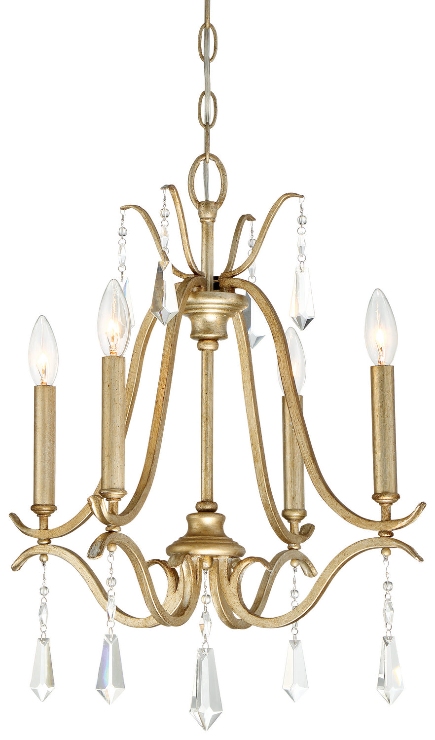 Laurel Estate Four Light Chandelier in Brio Gold