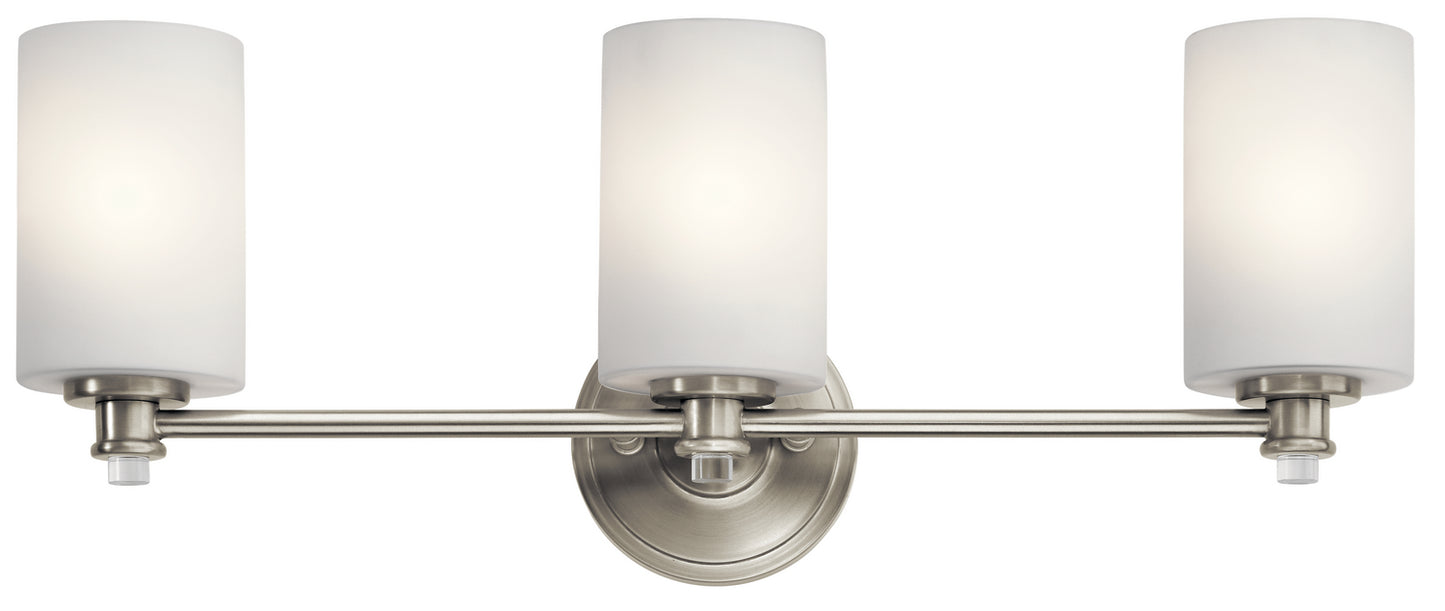 Joelson Three Light Bath in Brushed Nickel