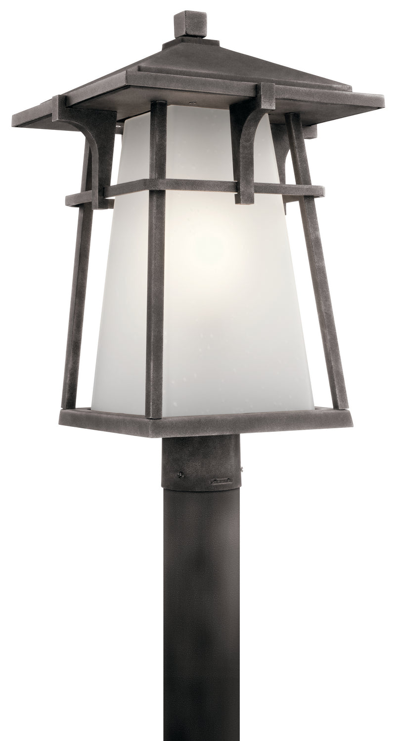 Beckett One Light Outdoor Post Mount in Weathered Zinc
