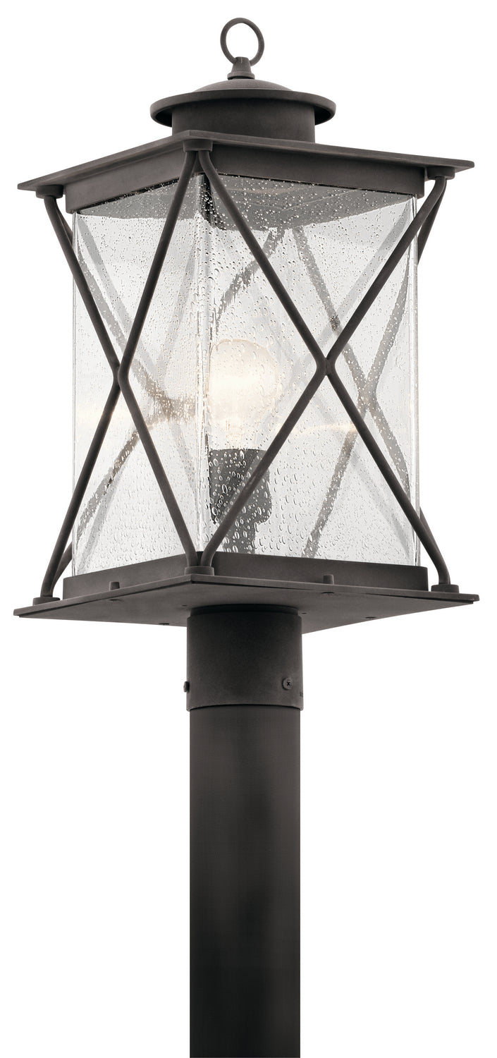 Argyle One Light Outdoor Post Mount in Weathered Zinc