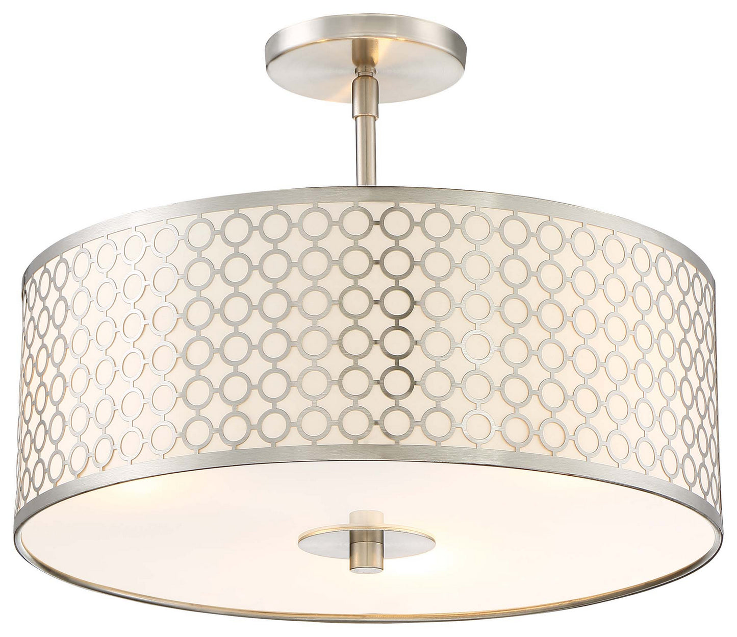 Dots Three Light Semi Flush Mount in Brushed Nickel