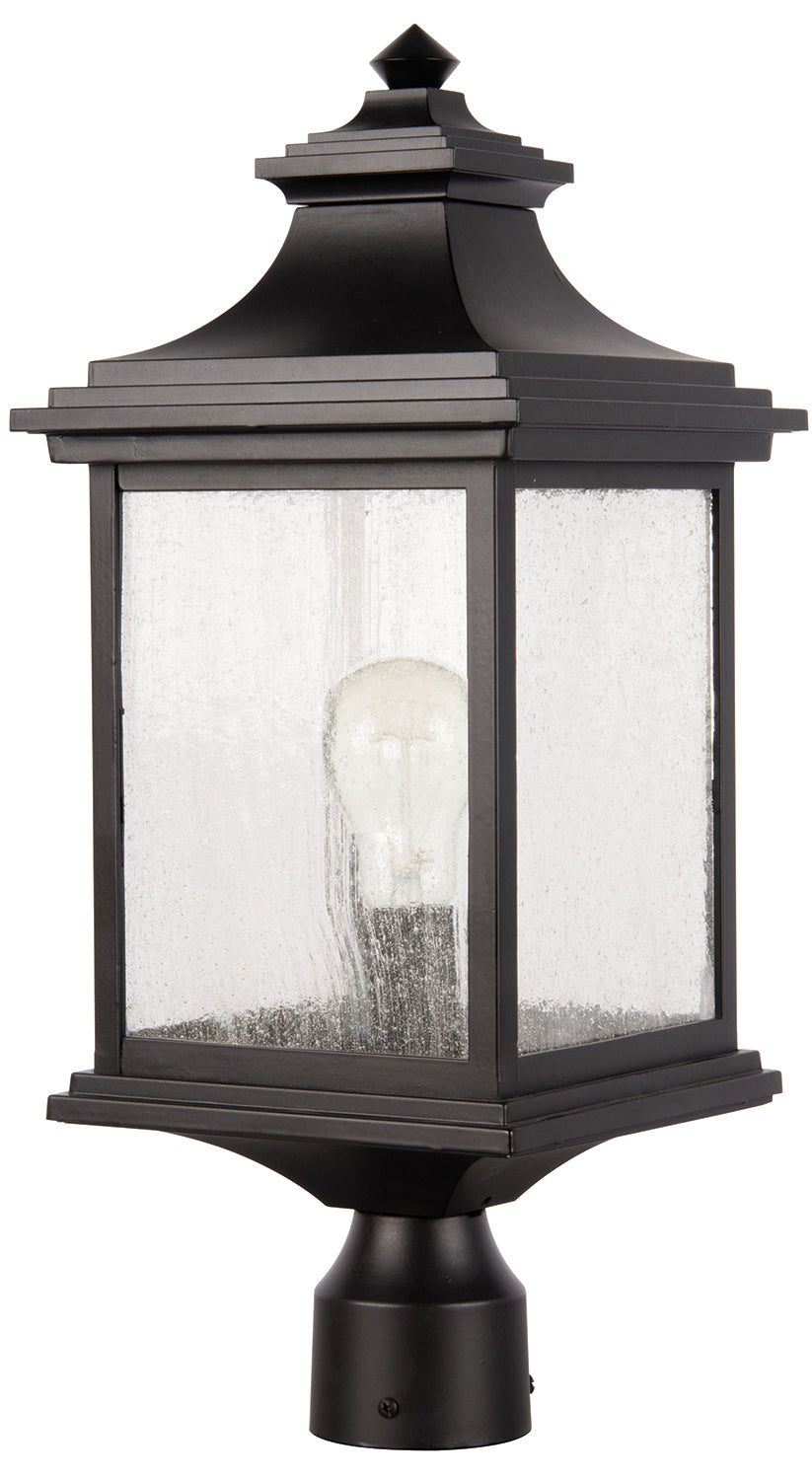 Gentry One Light Post Mount in Midnight