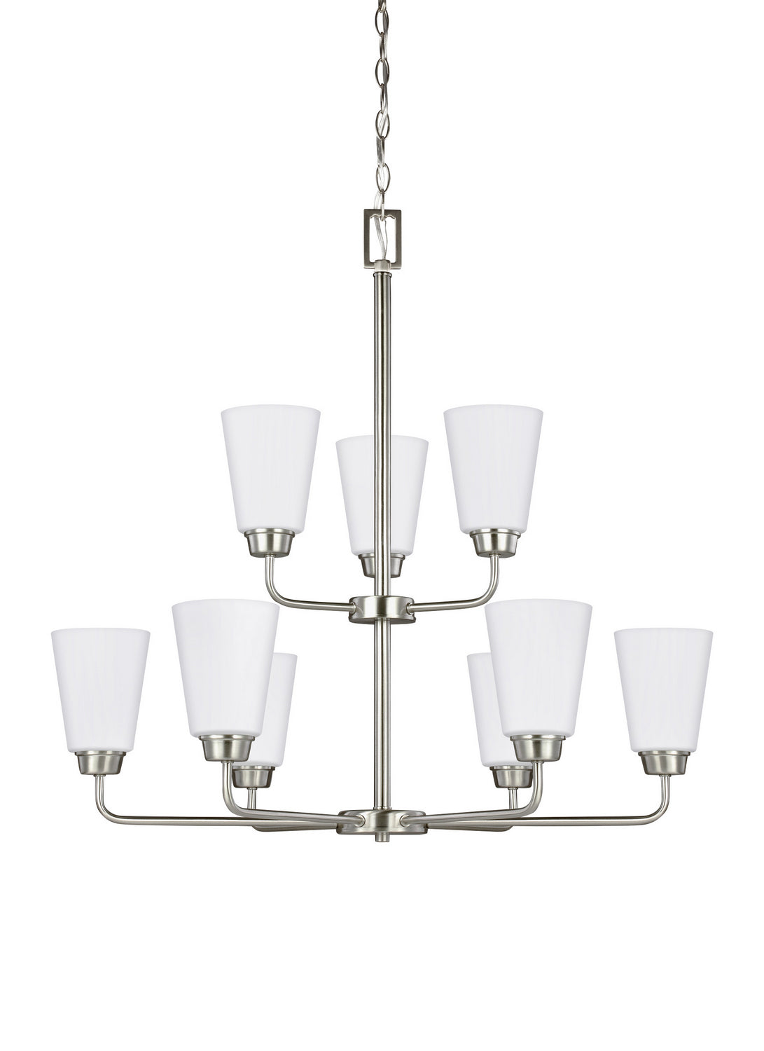 Kerrville Nine Light Chandelier in Brushed Nickel