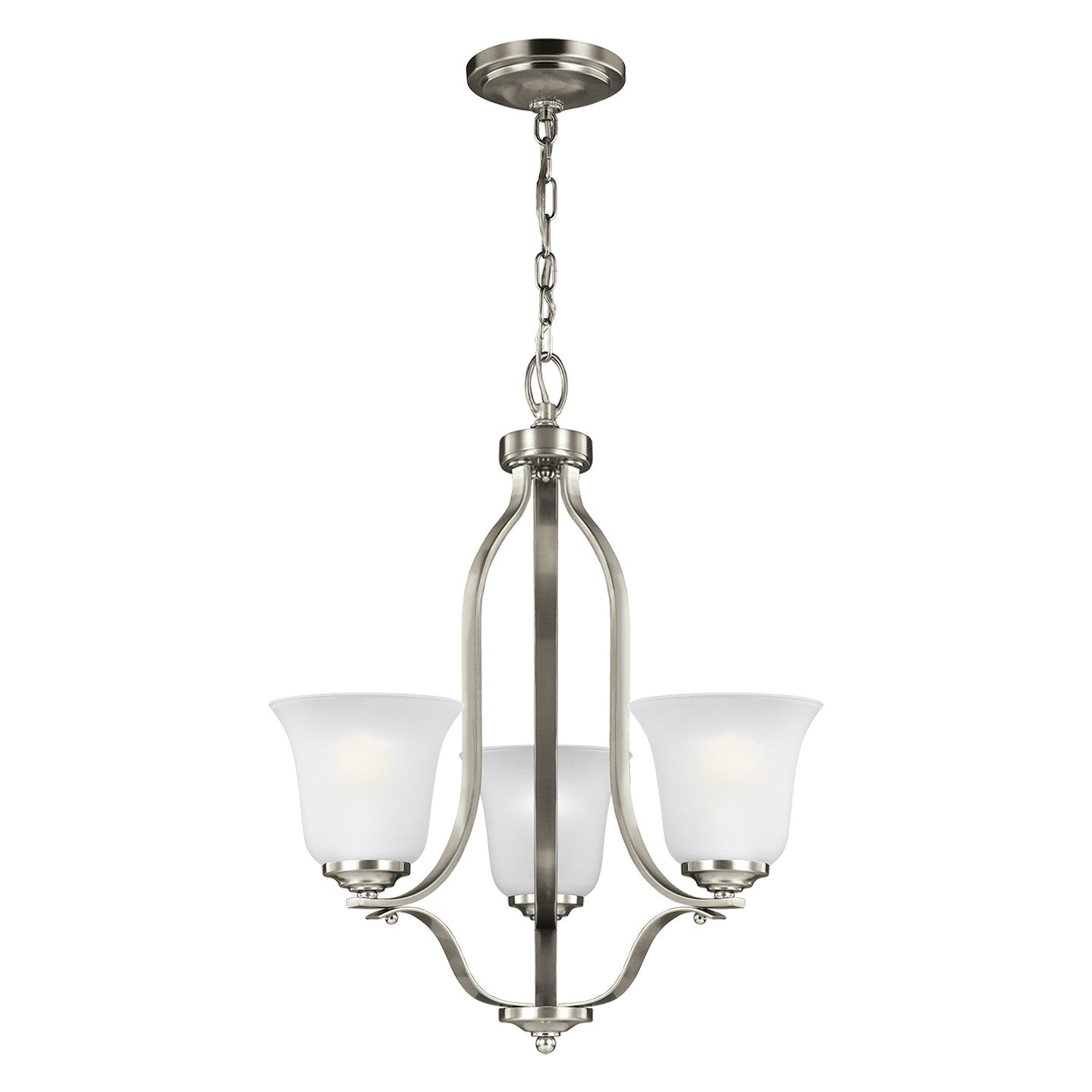 Emmons Three Light Chandelier in Brushed Nickel