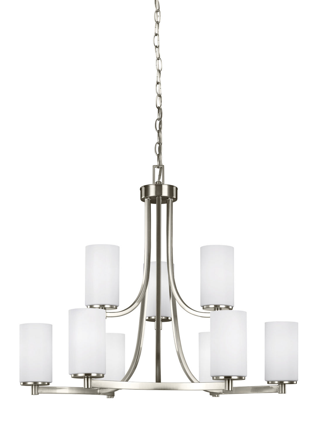 Hettinger Nine Light Chandelier in Brushed Nickel